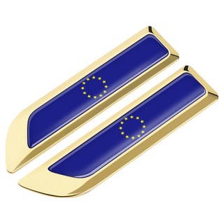 bebehome 多國旗幟車側金屬徽飾貼, 1套, 金色歐盟