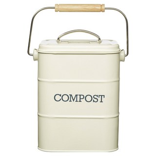 KitchenCraft 復古提式廚餘桶, 1個, 奶油黃