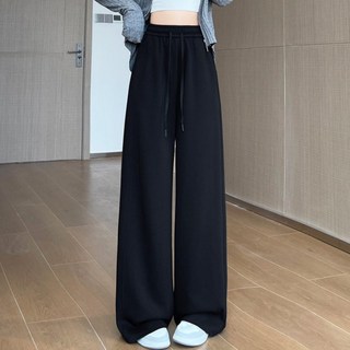 Lalatina 女款 Amy 刷毛鬆緊帶高腰保暖寬褲