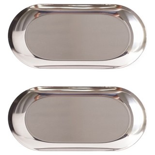 Morningscent 不鏽鋼小物託盤 2入, 銀色