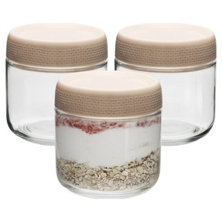 mir ONA-O Coco 沙拉密封可堆疊附蓋玻璃罐 米色, 3個, 300ml