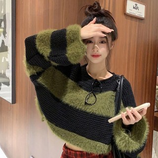 DMELD 女款雙色毛衣 冬季針織衫