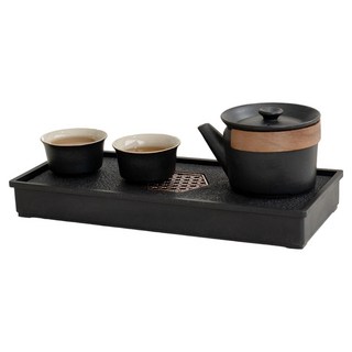 오후반차 깊은 별밤 다도 세트, 1세트, 찻잔 2p + 다관 + 차판, 블랙