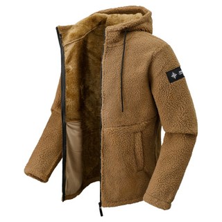 男女通用柔軟羊羔毛絨毛連帽外套 MDJK124PP