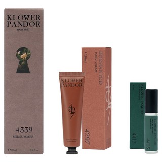KLOWER PANDOR 自然香氣保養組 仲夏橙露香氛髮妝修護水 + 荒野玫瑰香水滋潤護手霜 + 香頌森林香氛指緣油 台灣公司貨, 1套
