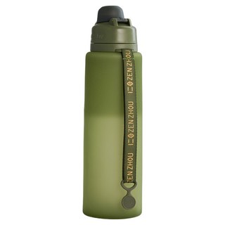 ZEN ZHOU 仁舟淨塑 捲捲矽水瓶3.0, 1個, 森綠, 1000ml