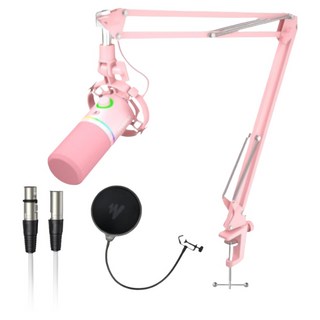 마오노 팟캐스트 방송용 녹음용 USB XLR 다이나믹 마이크 올인원 스탠드, 핑크, PD200XS(마이크)