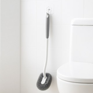 위더스욕실용품 퍼펙트클린 코너형 화장실 변기 청소솔 + 후크홀더 세트, 그레이, 1세트