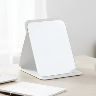 쥬롬 접이식 휴대용 탁상거울 대형, 화이트