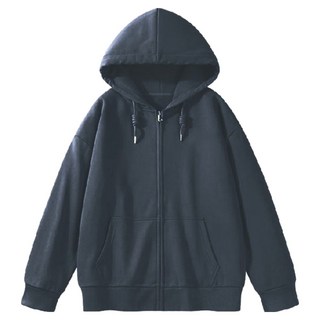 Unheve女款素色保暖連帽拉鍊外套