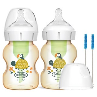 닥터브라운 와이드넥 PPSU 젖병 터틀, 혼합색상, 150ml, 2개