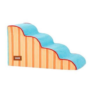 zeze 復古條紋寵物階梯 Z1A00254, 1個, 藍色 + 橙色