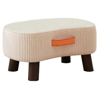 soonZAM 客廳迷你軟墊腳凳椅, 象牙白, 1個