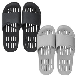 다시너스 슬림핏 안전 낮은 빠른 물빠짐 욕실 슬리퍼 2종 세트, 차콜+라이트그레이, 1세트