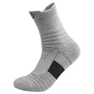 運動襪 厚款 中筒, 2個, 灰色