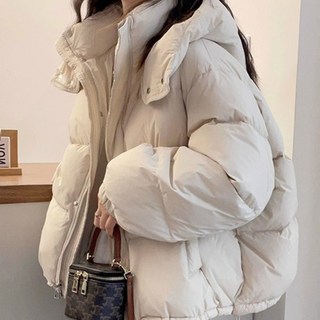 Lalatina 女款 Andrew 休閒寬版連帽拉鍊鋪棉外套