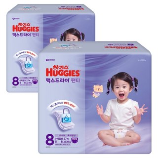 하기스 2025 맥스드라이 팬티형 기저귀 8단계 수퍼점보 남여공용, 점보형 이상(3XL), 54매