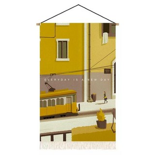 Haebbijung 感性風室內裝飾木棒壁掛織物流蘇海報, SKU 城市火車