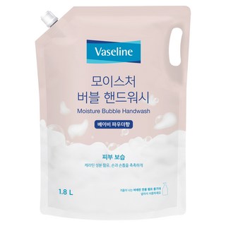 애경바세린 바세린 모이스처 버블 핸드워시 베이비파우더향 리필, 1.8L, 1개