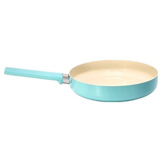 mama cook 媽媽廚 甜心粉藍陶瓷平底鍋, 1個, 24cm