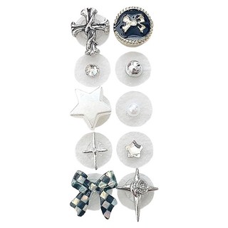 젤루나 써지컬 구침 귀지압패치 귀꾸 과일 별 큐빅 십자가 지압스티커 AC-09 10P세트, 1세트, C타입