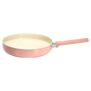 mama cook 媽媽廚 康乃馨粉紅陶瓷平底鍋, 1個, 24cm
