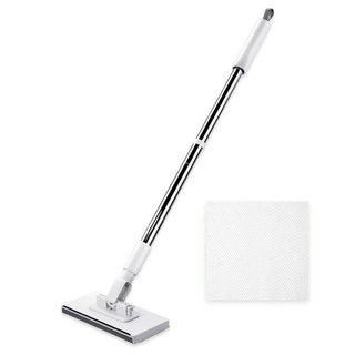 Serentic 一鍵式自動拆卸清潔拖把 白色 + 清潔布套組, 1套