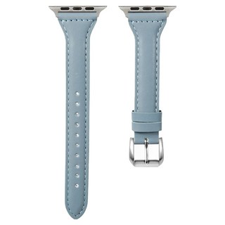 OMG 經典女士替換皮革錶帶 42mm, 1個, 灰藍色