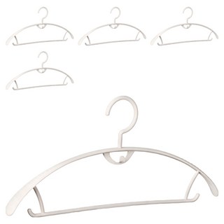 FaSoLa 省空間弧形連掛衣架 寬肩款, 5個, 奶白色