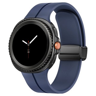 多延璟 Galaxy Watch D型扣運動高級矽膠錶帶, 午夜藍, 1個