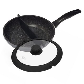 STONELINE 德國 天然原石分隔煎鍋組, 黑色, 24cm, 1個