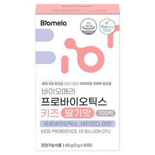 바이오메라 키즈 딸기맛 프로바이오틱스 30p, 60g, 1개