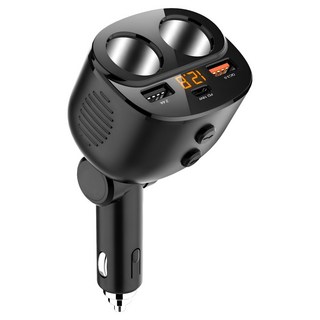 WANGKE 旺科 雙孔擴充 車用電源供應器, 黑色, WK06