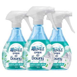 페브리즈 섬유탈취제 다우니 실내건조 프레시클린향 본품, 360ml, 3개