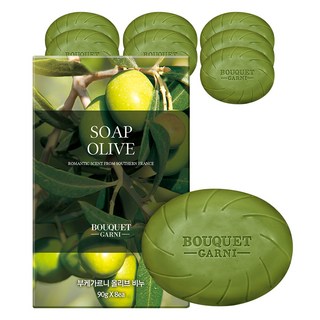 부케가르니 딥 올리브 비누, 90g, 8개