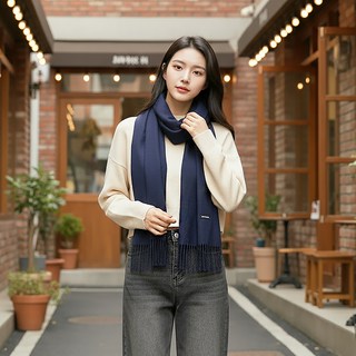 Midami 基本款柔軟素色長版日常圍巾 1487