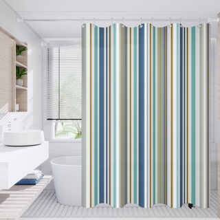 KODACHIEF 가림 화장실 인테리어 간편 홈 데코 욕실 샤워 커튼, 86 로맨틱 스트라이프, 1개