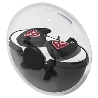 SUNORO 牛角降噪睡眠耳塞 矽膠隔音聲學濾波器 黑色 + 紅色, 1組, 2個裝