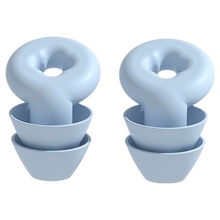 SUNORO 雙層助眠防水耳塞 強降噪矽膠款 藍色, 1組, 2個裝