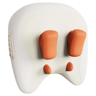 多功能電熱保暖斜方肌肩頸按摩枕, 可可白, R19