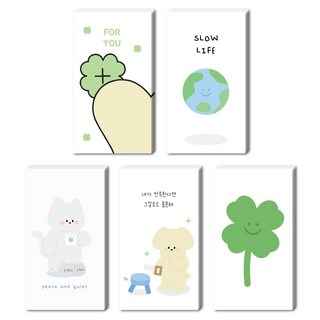 DONNAANDFRIENDS 小確幸迷你卡片 白色 5款 x 20張 套組, C款, 1套