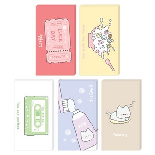 DONNAANDFRIENDS 五彩繽紛小確幸迷你卡片 5種 x 20p 套組, A款, 1套