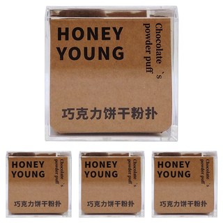 HONEY YOUNG 定妝乾濕兩用氣墊粉撲6件組, 巧克力, 4組