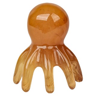 Selvia 章魚造型頭皮身體指壓按摩刮痧板, 棕色, 1個