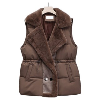 여신 여성용 따듯한 민소매 털 조끼