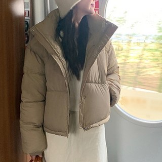 파라다이소 여성용 패션 컬러 하이넥 숏 포근한 겨울 패딩