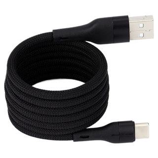 Piknoa 強力磁吸防纏繞傳輸線 USB-TYPE C, 經典黑, 1個, 1.5m