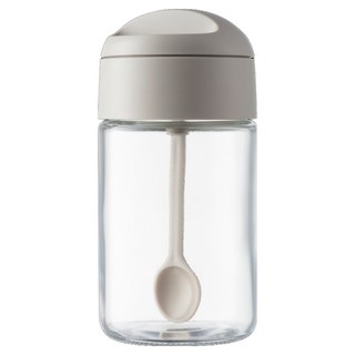 勺蓋一體調味罐 灰色, 250ml, 1個