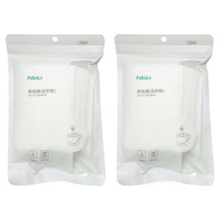 FaSoLa 一次性天然玉米纖維茶包袋 滷包袋 反折款 7 x 10cm, 小的, 2個, 100個裝