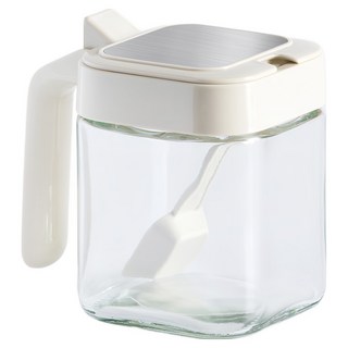 勺蓋分離調味罐 白色, 1個, 300ml